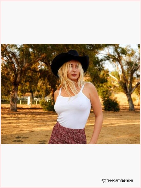 Classic Roll Up Cowboy Hat with Buckle Belt - Unisex Fedora main image 5
